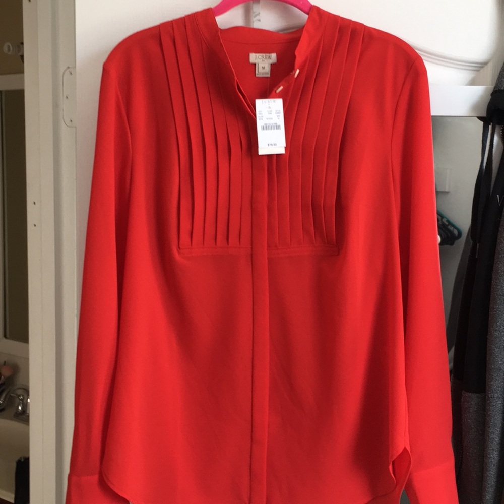 Jcrew Red Blouse
